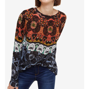 Desigual Multicolor Patterned Crew Neck Sweater